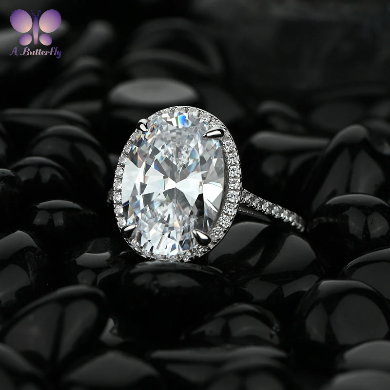 100% 925 Sterling Silver 10*12mm Oval Cut Halo Ring SONA Simulation Diamond Female High-end Engagement Wedding Jewelry 
100% 925 Sterling Silver 10*12mm Oval Cut Halo Ring SONA Simulation Diamond Female High-end Engagement Wedding Jewelry