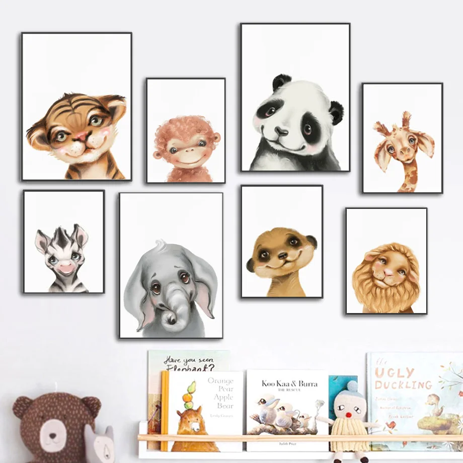Elephant Panda Lion Tiger Zebra Giraffe Cartoon Wall Art Canvas Painting Nordic Posters And Prints Wall Pictures Kids Room Decor
Elephant Panda Lion Tiger Zebra Giraffe Cartoon Wall Art Canvas Painting Nordic Posters And Prints Wall Pictures Kids Room Decor