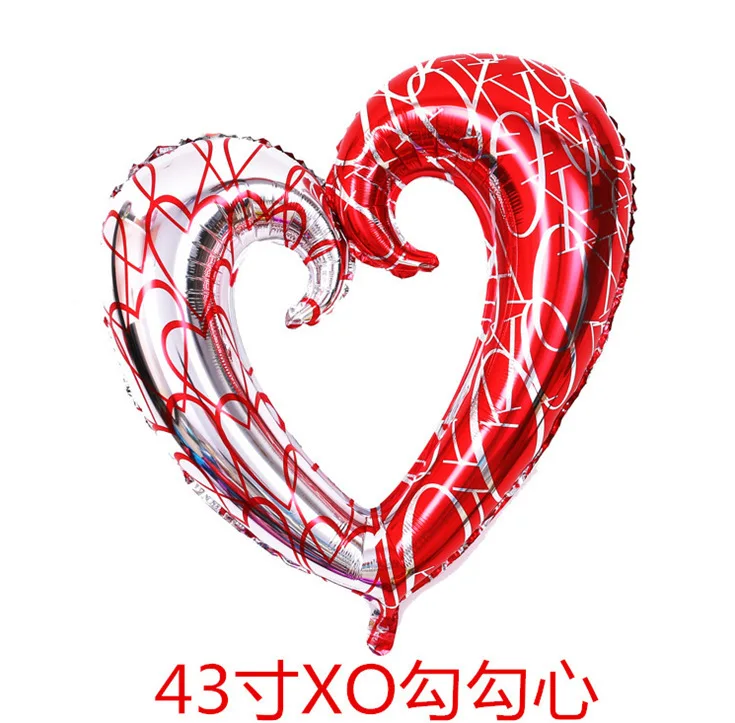 43inch red silver love heart foil balloons wedding event christmas halloween festival birthday party B6-2
43inch red silver love heart foil balloons wedding event christmas halloween festival birthday party B6-2