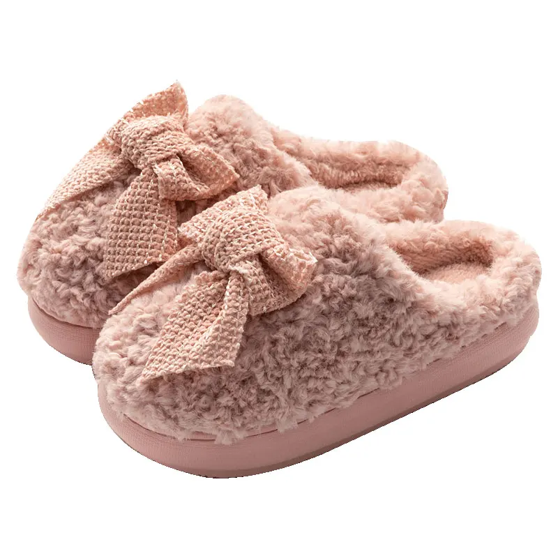 Winter Thick Sole Platform Women Fur Slippers Cute Bow-knot Warm Plush Indoor Flats Bedroom Pink Ladies Furry Slides
Winter Thick Sole Platform Women Fur Slippers Cute Bow-knot Warm Plush Indoor Flats Bedroom Pink Ladies Furry Slides