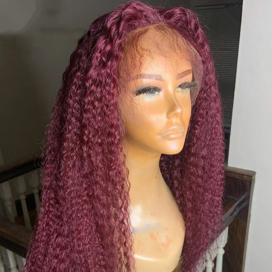 Natural Hairline 99j Burgundy 24 Inches Long Kinky Straight Hair Lace Front Wigs Heat Resistant Synthetic Wig for Female Cosplay
Natural Hairline 99j Burgundy 24 Inches Long Kinky Straight Hair Lace Front Wigs Heat Resistant Synthetic Wig for Female Cosplay