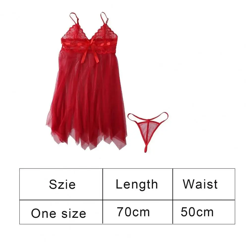 Sexy Women Lace Nightgown Sleepwear Can Adjusted Strappy Deep V Gauze See-Through Slit Dress Thong Underwear Two Pieces Set
Sexy Women Lace Nightgown Sleepwear Can Adjusted Strappy Deep V Gauze See-Through Slit Dress Thong Underwear Two Pieces Set