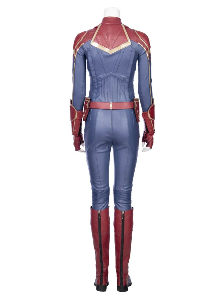 Супергерой Марвел Капитан косплей костюм Carol Danvers 2019 облегающий на Хэллоуин