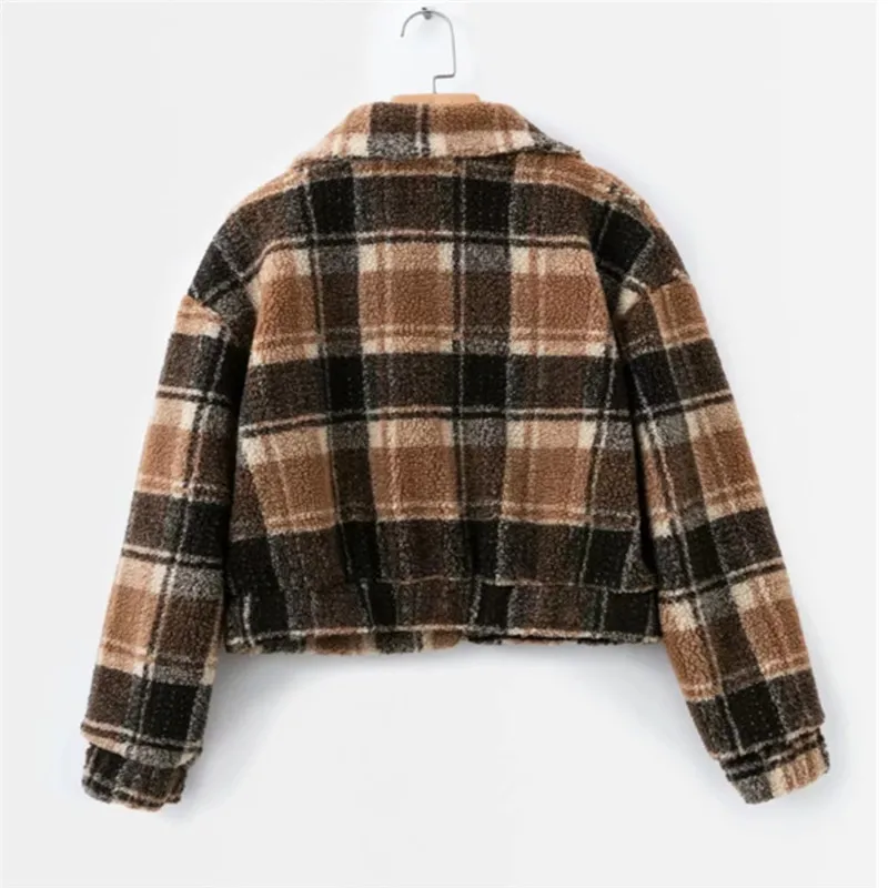Women's Spring Autumn Plush High Waist Plaid Jacket Fashion Ladies Club Streetwear Casual Zipper Retro Coat
Women's Spring Autumn Plush High Waist Plaid Jacket Fashion Ladies Club Streetwear Casual Zipper Retro Coat