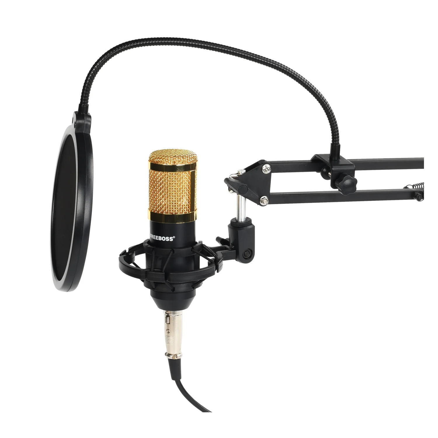

Freeboss BM-800 KIT Plastic Shock Mount Arm Stand 3.5 Plug Studio Vocal Recording Broadcasting Computer PC Condenser Microphone