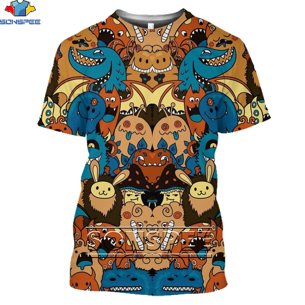 SONSPEE 3D Printing Art Symmetrical Pattern Funny Casual T-shirt Monster Assembly Graffiti Summer Ioose Men And Women Tops
SONSPEE 3D Printing Art Symmetrical Pattern Funny Casual T-shirt Monster Assembly Graffiti Summer Ioose Men And Women Tops