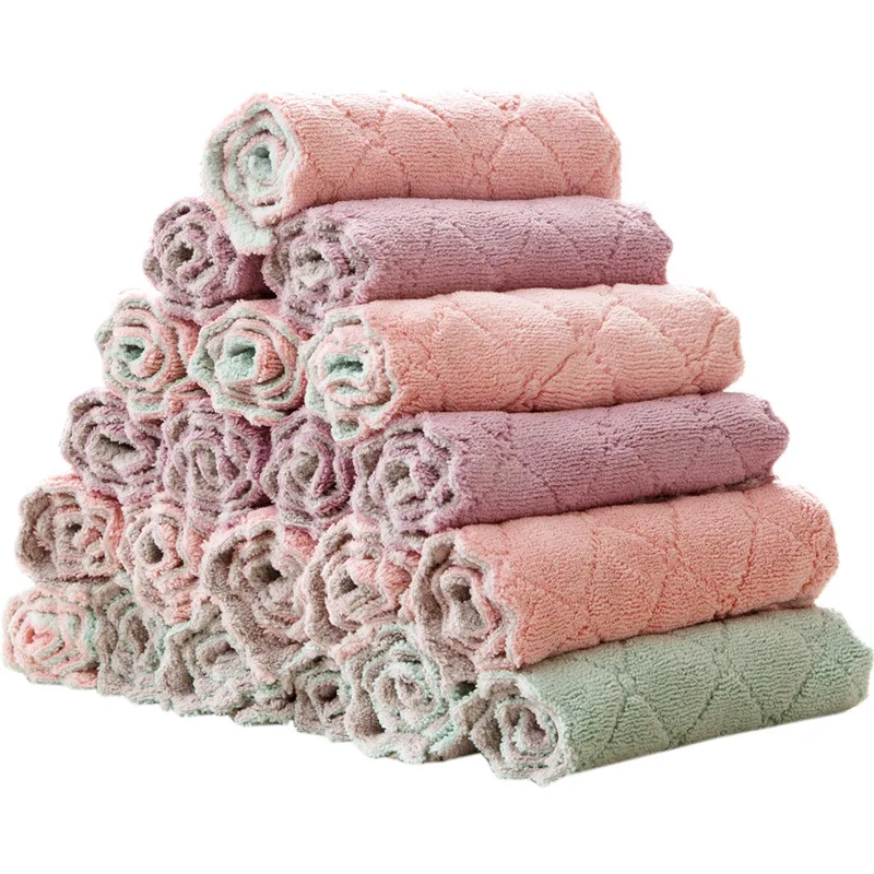 5 Pieces Double-sided coral fleece rag and hand towel composite absorbent hanging towel non-oily dishwashing towel Lazy rag
5 Pieces Double-sided coral fleece rag and hand towel composite absorbent hanging towel non-oily dishwashing towel Lazy rag