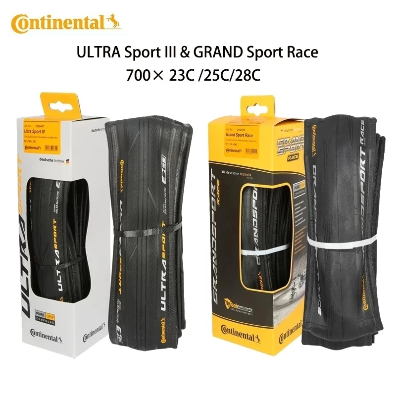 

2pcs Continental Tire 700x25C 700x23C 700x28C Continental ULTRA Sport III & GRAND Sport Race Foldable Gravel Road Bicycle Tire