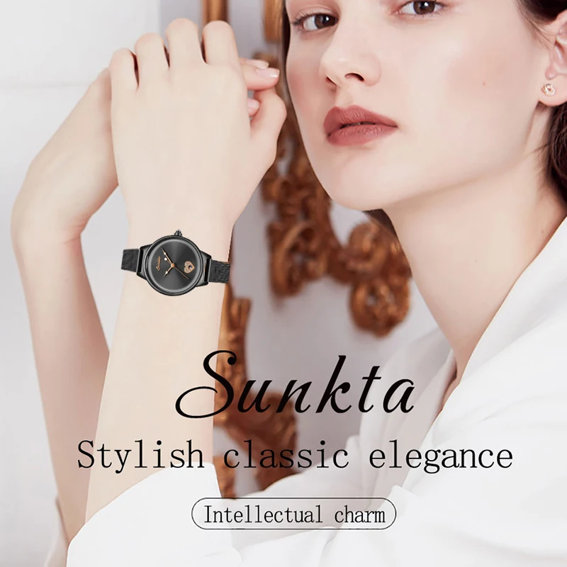 Womens Watch SUNKTA Top Brand Women Fashion Luxury Analog Quartz Date Watches Ladies Stainless Steel Waterproof Wristwatch+Box
Womens Watch SUNKTA Top Brand Women Fashion Luxury Analog Quartz Date Watches Ladies Stainless Steel Waterproof Wristwatch+Box