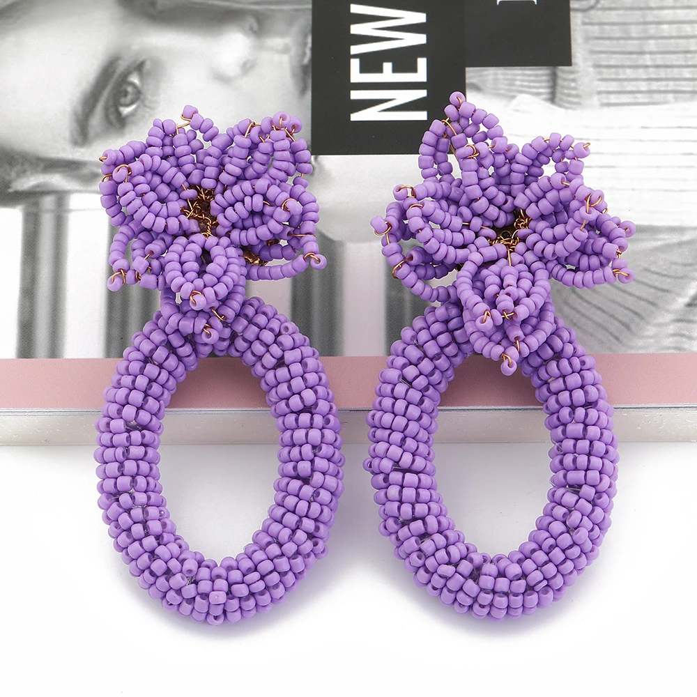 Juran Bohemia Handmade Bead Round Drop Dangle Earrings Purple White Yellow Flower Beautiful Earrings
Juran Bohemia Handmade Bead Round Drop Dangle Earrings Purple White Yellow Flower Beautiful Earrings