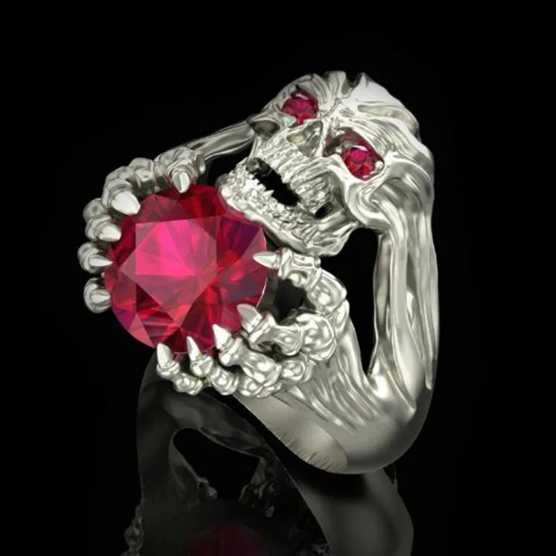 Punk Skull Rings for Men Women Gothic Biker Filled Red Zircon Stone Skeleton Finger Cool Jewelry Z3M552
Punk Skull Rings for Men Women Gothic Biker Filled Red Zircon Stone Skeleton Finger Cool Jewelry Z3M552