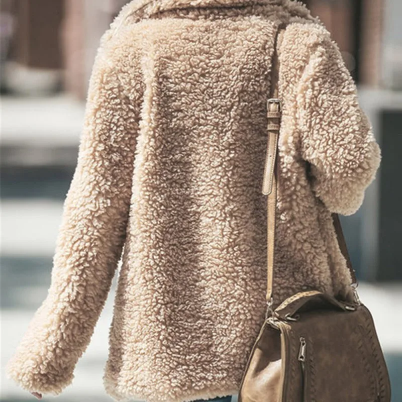 2019 Autumn Winter Women Jacket Solid Color Lapel Casual Pocket Outerwear Ladies Long Sleeve Warm Cashmere Fluffy Cardigan Coat
2019 Autumn Winter Women Jacket Solid Color Lapel Casual Pocket Outerwear Ladies Long Sleeve Warm Cashmere Fluffy Cardigan Coat
