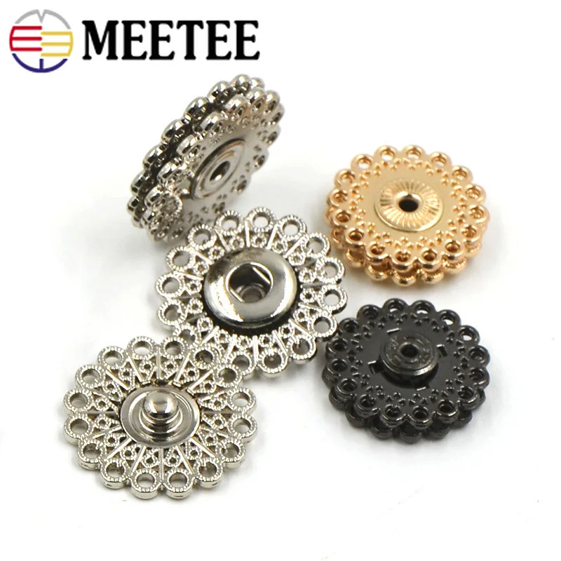 Meetee 10pcs 21/25mm Fashion Metal Flower Hollow Invisible Snap Buttons Garment Decorative Button DIY Coat Sewing Materials D4-1
Meetee 10pcs 21/25mm Fashion Metal Flower Hollow Invisible Snap Buttons Garment Decorative Button DIY Coat Sewing Materials D4-1
