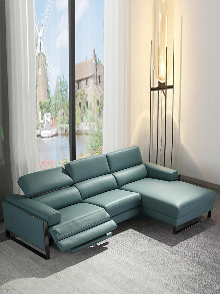 Leather sofa living room electric first class light luxury small household type function minimal head layer cowhide sofa
Leather sofa living room electric first class light luxury small household type function minimal head layer cowhide sofa