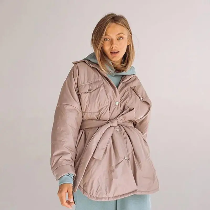 Spring New 2021 Solid Parkas Women Fashion Pockets Coats Women Elegant Adjustable Waist Belt Cotton Jackets Female Ladies
Spring New 2021 Solid Parkas Women Fashion Pockets Coats Women Elegant Adjustable Waist Belt Cotton Jackets Female Ladies