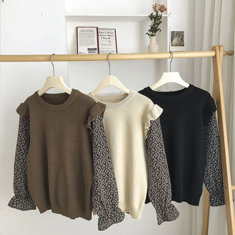 Korean Style Elegant Patchwork Sweaters Women Spring New Chic Loose Casual Knitted Pullovers Soft Floral Chiffon Female Jumper
Korean Style Elegant Patchwork Sweaters Women Spring New Chic Loose Casual Knitted Pullovers Soft Floral Chiffon Female Jumper