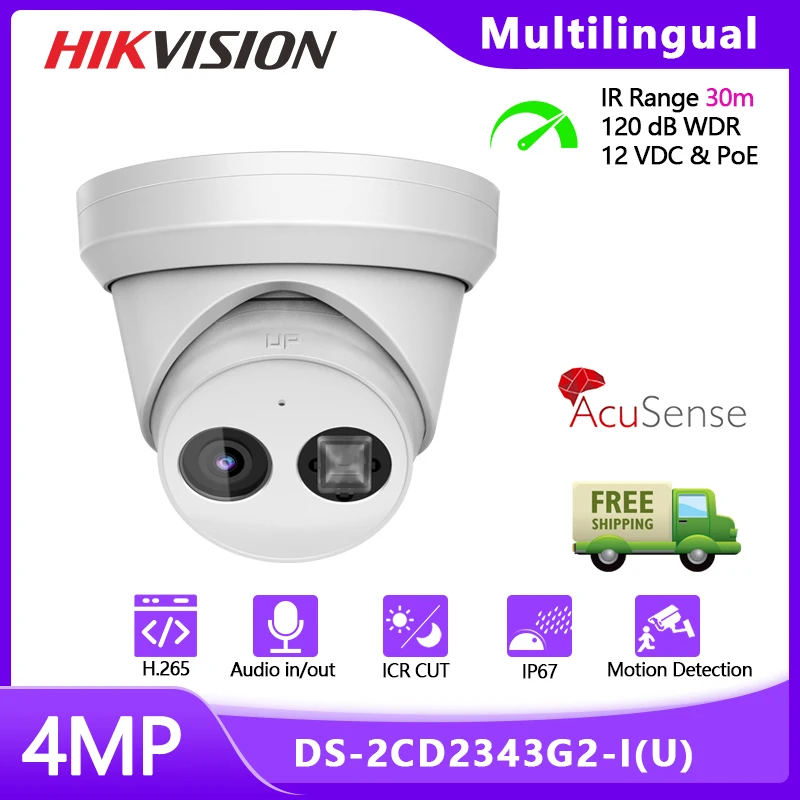 Hikvision DS-2CD2343G2-IU 4MP AcuSense Outdoor Video Surveillance POE IP Camera SD Card Slot Built-in Mic EXIR Night Vsion WDR
Hikvision DS-2CD2343G2-IU 4MP AcuSense Outdoor Video Surveillance POE IP Camera SD Card Slot Built-in Mic EXIR Night Vsion WDR