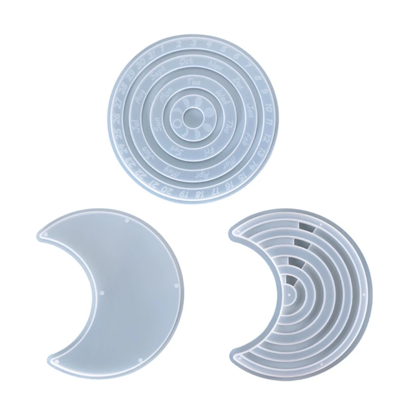 Moon Calendar Epoxy Resin Mold Calendar Hanging Plate Silicone Mould DIY Crafts Home Wall Decoration Casting
Moon Calendar Epoxy Resin Mold Calendar Hanging Plate Silicone Mould DIY Crafts Home Wall Decoration Casting
