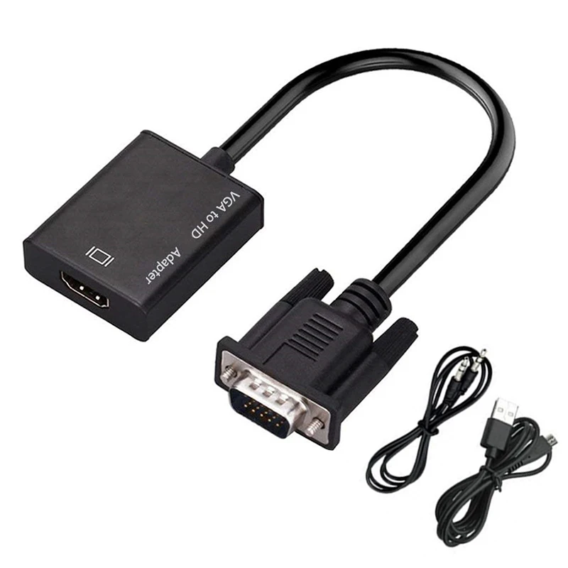 VGA Male to HDMI-compatible Female Converter Adapter Cable With Audio Output 1080P VGA HD Adapter for PC laptop HDTV Projector
VGA Male to HDMI-compatible Female Converter Adapter Cable With Audio Output 1080P VGA HD Adapter for PC laptop HDTV Projector