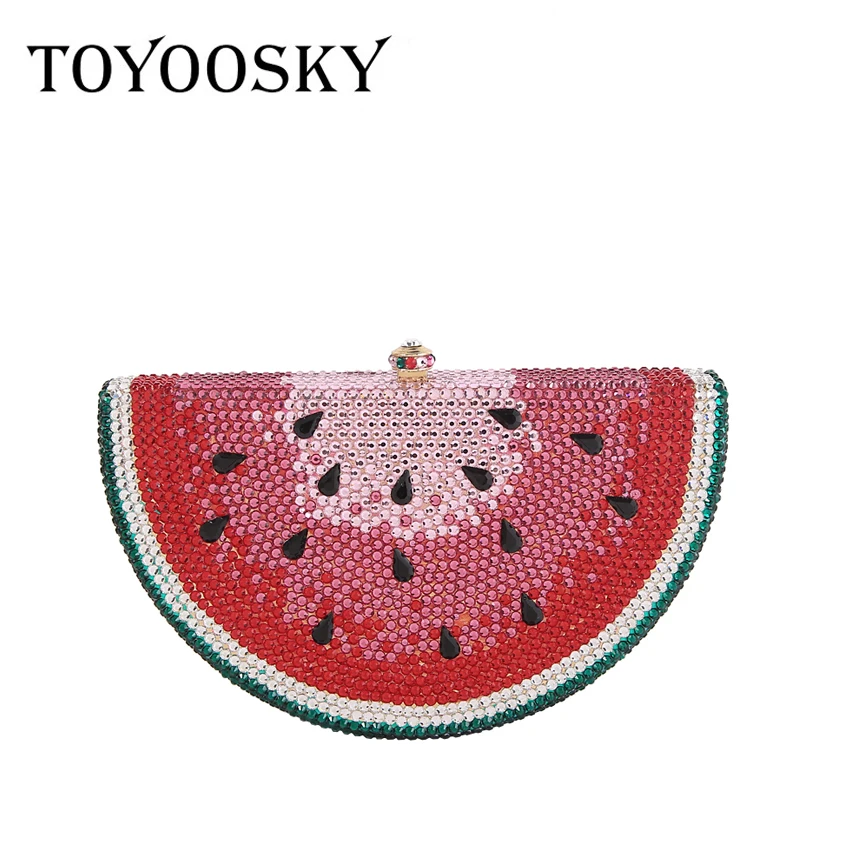 Модный клатч TOYOOSKY в виде фруктов и арбуза, клатчи с кристаллами, женские вечерние сумочки, кошелек для свадебной вечеринки со стразами
Модный клатч TOYOOSKY в виде фруктов и арбуза, клатчи с кристаллами, женские вечерние сумочки, кошелек для свадебной вечеринки со стразами