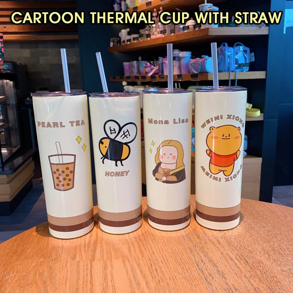 650ML Straw Cup With Lid Cute Water Coffee Cup Reusable Cups Stainless Steel Double-Walled Coffee mug Keep Hot/Cold Mug
650ML Straw Cup With Lid Cute Water Coffee Cup Reusable Cups Stainless Steel Double-Walled Coffee mug Keep Hot/Cold Mug