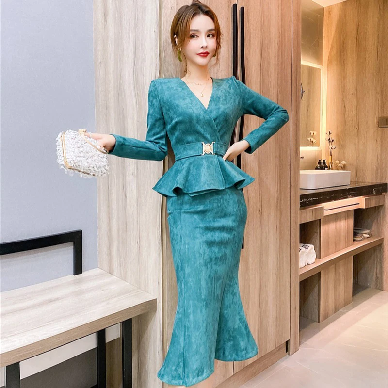 new arrival fashion spring midi party dress women OL temperament personality v-neck long-sleeve slim thin ruffle mermaid dress
new arrival fashion spring midi party dress women OL temperament personality v-neck long-sleeve slim thin ruffle mermaid dress