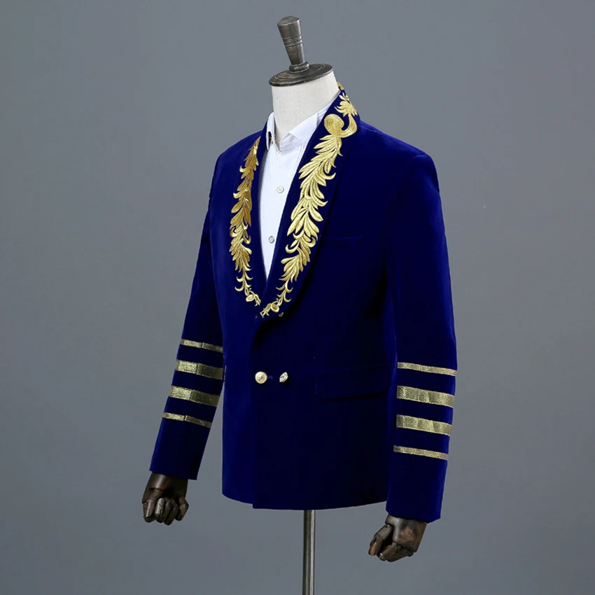 Fall and Winter New Men's Suit Fashion Embroidered Double-row Button Long-sleeved Men's Jacket Singer Dancer Clubcostume Clothes
Fall and Winter New Men's Suit Fashion Embroidered Double-row Button Long-sleeved Men's Jacket Singer Dancer Clubcostume Clothes