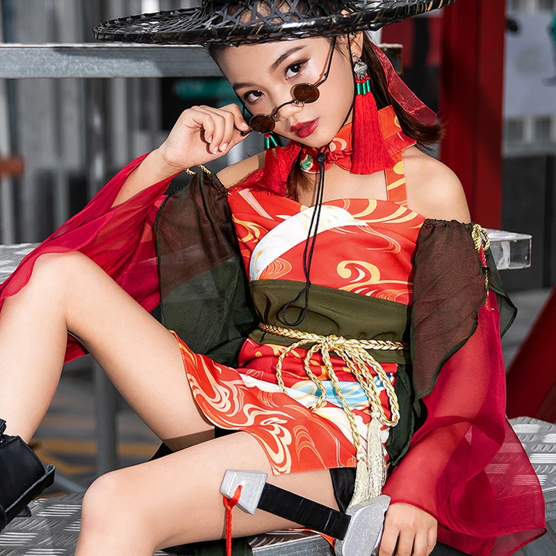 Girls Jazz Dance Costumes Chinese Style Red Street Dance Performance Clothes Kids Hip Hop Suit Child Catwalk Show Outfit DQL4822
Girls Jazz Dance Costumes Chinese Style Red Street Dance Performance Clothes Kids Hip Hop Suit Child Catwalk Show Outfit DQL4822