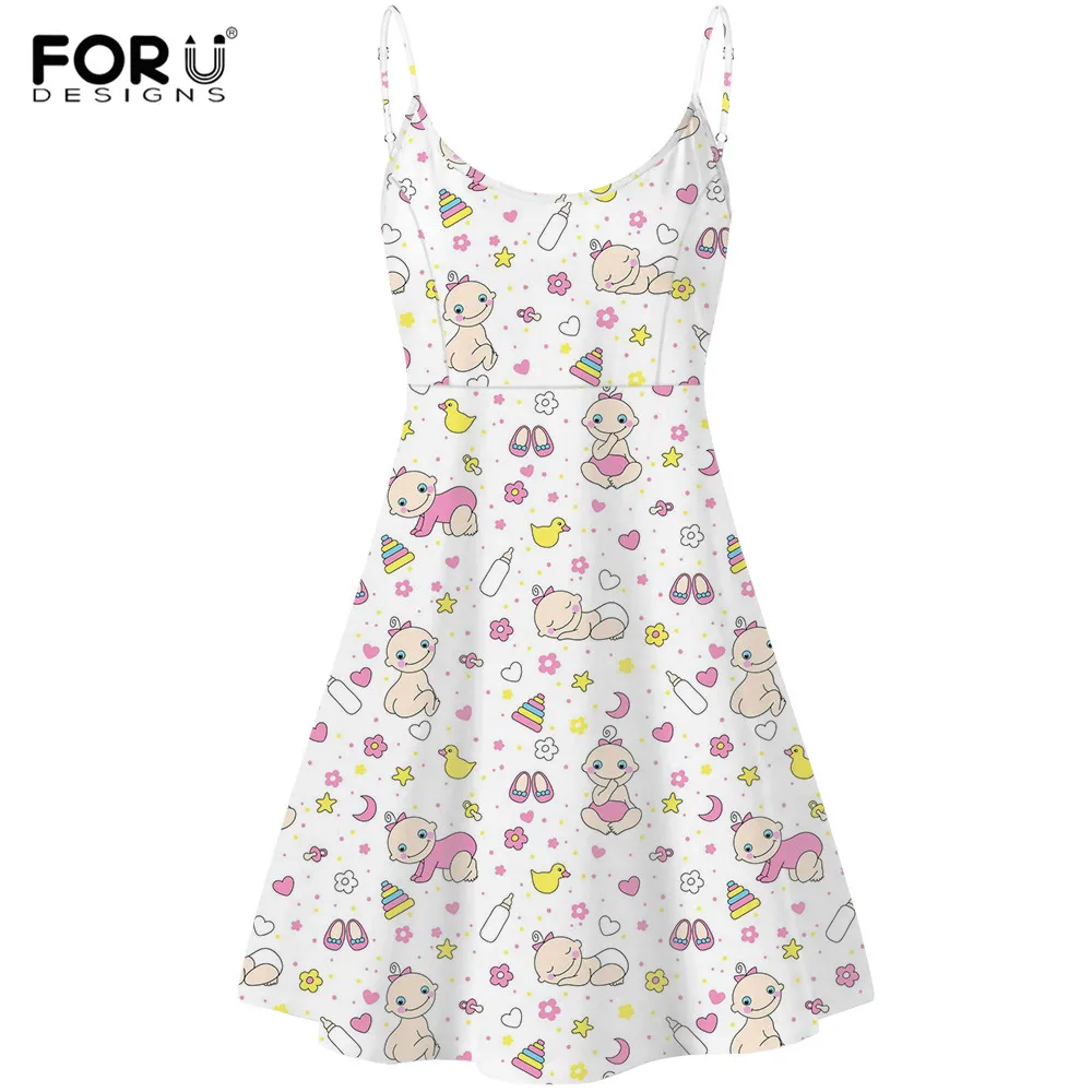 FORUDESIGNS Cartoon Cute Baby Bottle Print Women Elegant One Piece Dress Strappy Loose Fit Summer Beach Slip Dress Vestido Mujer
FORUDESIGNS Cartoon Cute Baby Bottle Print Women Elegant One Piece Dress Strappy Loose Fit Summer Beach Slip Dress Vestido Mujer