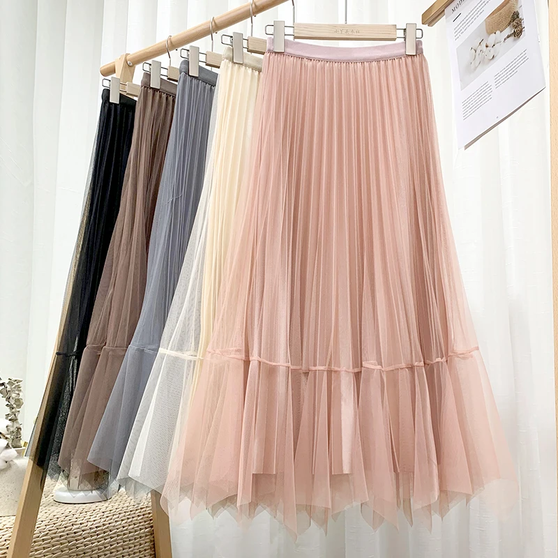 Croysier Women Satin Lining Pleated Tulle Skirt Two Wearing Ways High Waist Irregular Hem Elegant Midi Long Skirts Womens Summer
Croysier Women Satin Lining Pleated Tulle Skirt Two Wearing Ways High Waist Irregular Hem Elegant Midi Long Skirts Womens Summer
