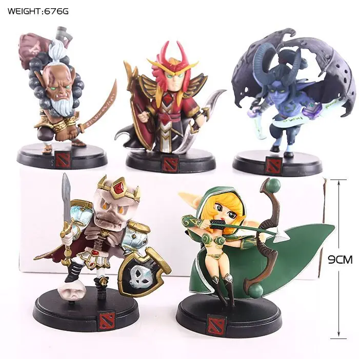 Фигурки героев игры 5 шт./компл. DOTA 2 Kunkka Lina Pudge Queen Tidehunter CM FV PVC коллекционные