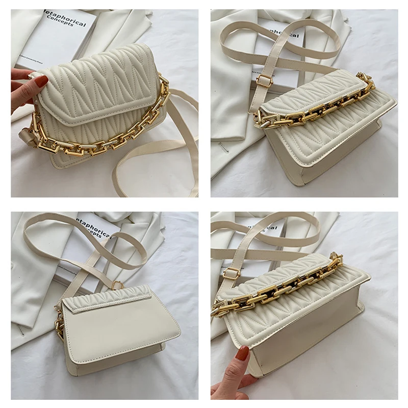 Thick Chain Irregular Fold Design Pu Leather Bags for Women 2021 Luxury Fashion Trends Shoulder Purses and Handbags Sac Femme
Thick Chain Irregular Fold Design Pu Leather Bags for Women 2021 Luxury Fashion Trends Shoulder Purses and Handbags Sac Femme