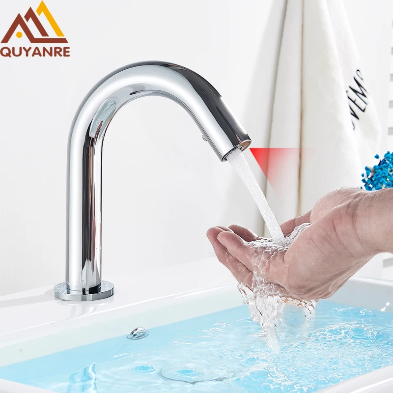 Quyanre Chrome Sensor Basin Faucet Touchless Basin Mixer Handsfree Faucet Inductive Electric Plug Hot Cold Water Mixer Tap Crane
Quyanre Chrome Sensor Basin Faucet Touchless Basin Mixer Handsfree Faucet Inductive Electric Plug Hot Cold Water Mixer Tap Crane