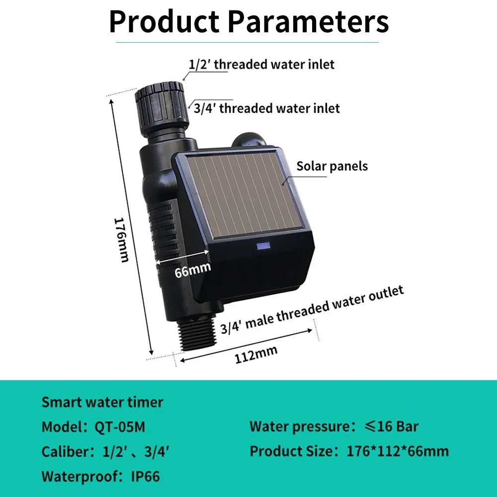 Water Management System Smart Water Valve Solar-Powered Watering System Smart Water Timer Watering Device Irrigation Controller
Water Management System Smart Water Valve Solar-Powered Watering System Smart Water Timer Watering Device Irrigation Controller