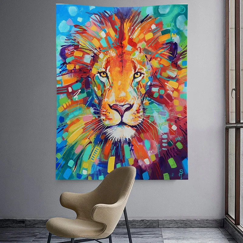 Modern Oil-Painting Art Colorful Wall Tapestry Hanging Lion Decor Tapestries for Living Room Home Dorm Decoration
Modern Oil-Painting Art Colorful Wall Tapestry Hanging Lion Decor Tapestries for Living Room Home Dorm Decoration