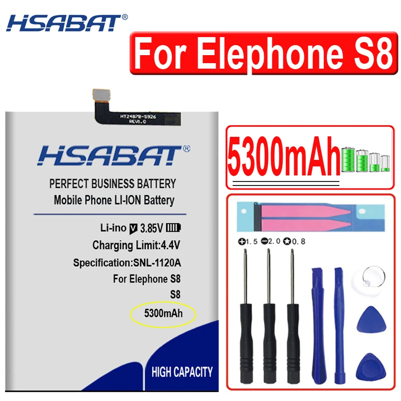 HSABAT 5300 мАч ELE-B013 аккумулятор для смартфона Elephone S8 4G Android 7.1.1 6.0 экран | Мобильные