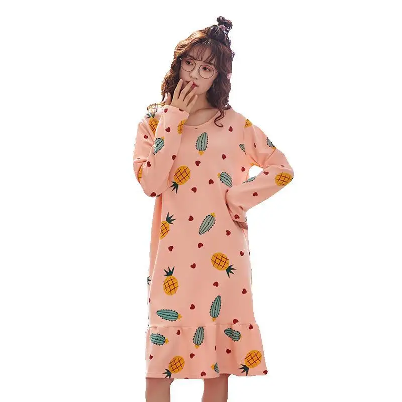2021 Spring Autumn New Nightdress Ladies Cute Home Casual Long-sleeved Nightdress Can Be Worn Outside Home Clothes with Ruffles
2021 Spring Autumn New Nightdress Ladies Cute Home Casual Long-sleeved Nightdress Can Be Worn Outside Home Clothes with Ruffles