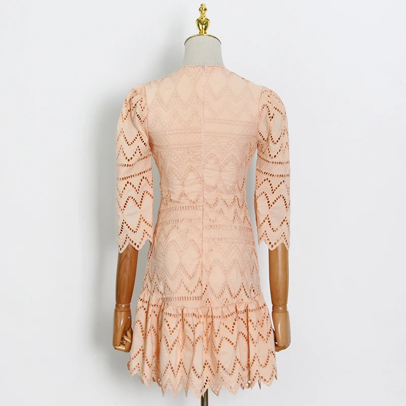 VGH Vintage Apricot Patchwork Lace Dress For Women V Neck Half Sleeve High Waist Mini Dresses Female 2021 Summer Fashion Clothes
VGH Vintage Apricot Patchwork Lace Dress For Women V Neck Half Sleeve High Waist Mini Dresses Female 2021 Summer Fashion Clothes