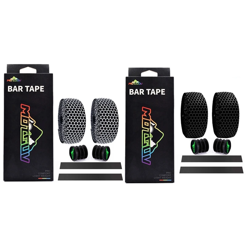 2Set MOTSUV Bicycle Handlebar Tape Road Bike Silica Gel Tape Soft Breathable Bike Handlebar Tape White & Black 
2Set MOTSUV Bicycle Handlebar Tape Road Bike Silica Gel Tape Soft Breathable Bike Handlebar Tape White & Black