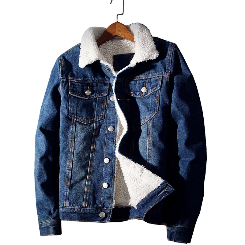 2020 Winter New Fashion Boutique Wool Thick Warm Light Blue Mens Casual Denim Jackets / Slim Leisure Male Denim Jacket Men Coats
2020 Winter New Fashion Boutique Wool Thick Warm Light Blue Mens Casual Denim Jackets / Slim Leisure Male Denim Jacket Men Coats