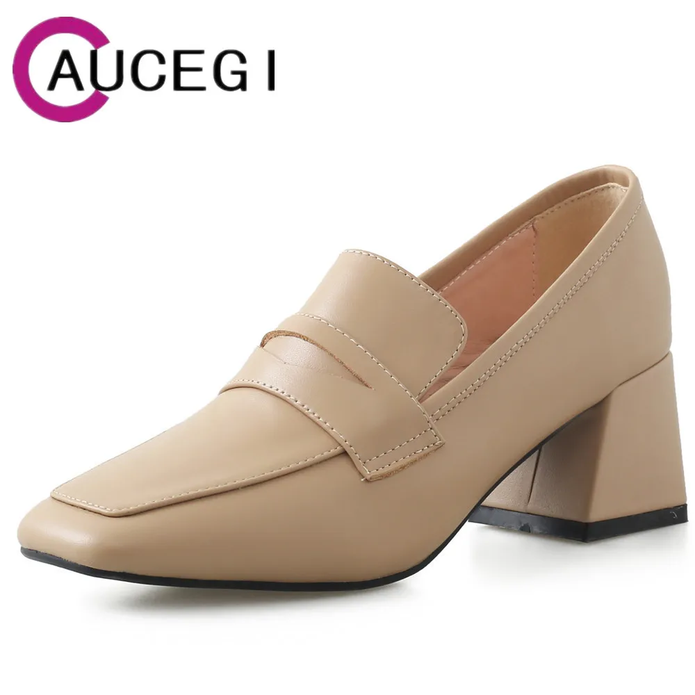 Aucegi Classic Style Women Pumps Fashion Square Toe Loafers British Gneuine Leather All Match Mid Thick Heel Single Shoes
Aucegi Classic Style Women Pumps Fashion Square Toe Loafers British Gneuine Leather All Match Mid Thick Heel Single Shoes