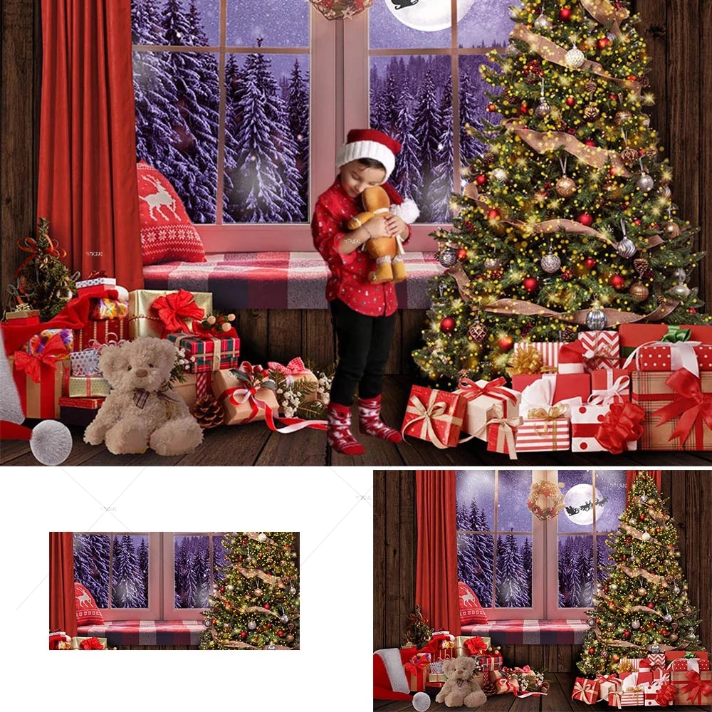 Christmas Window Backdrop Night Pine Forest Winter Wonderland Photography Gifts Christmas Tree Toy Bear Kids Birthday Background
Christmas Window Backdrop Night Pine Forest Winter Wonderland Photography Gifts Christmas Tree Toy Bear Kids Birthday Background