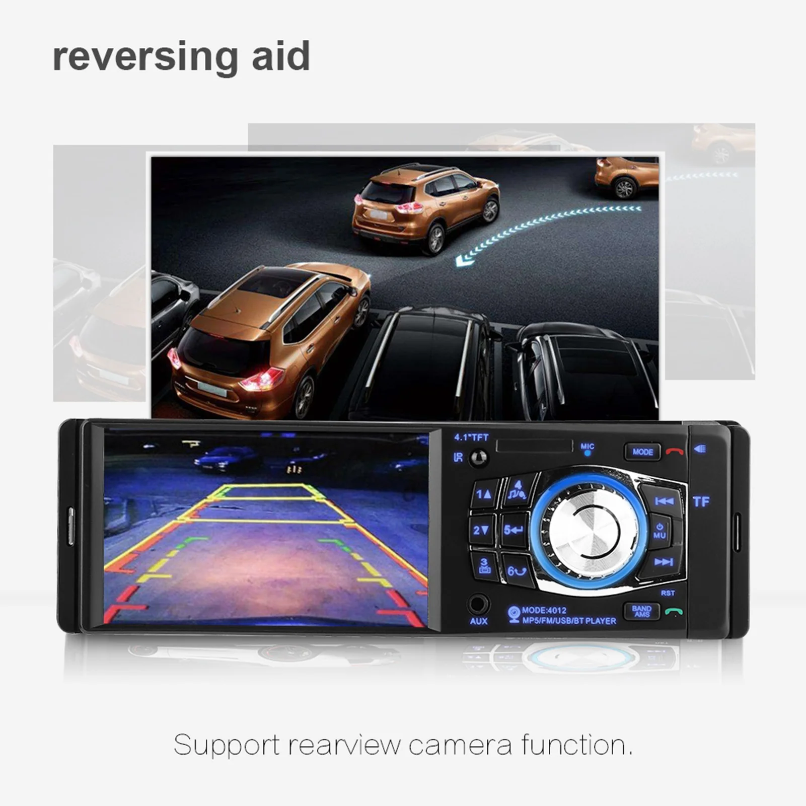 4.1 Inch Bluetooth Car MP5 Player Video FM Radio USB AUX Steering Wheel Remote Control
4.1 Inch Bluetooth Car MP5 Player Video FM Radio USB AUX Steering Wheel Remote Control
