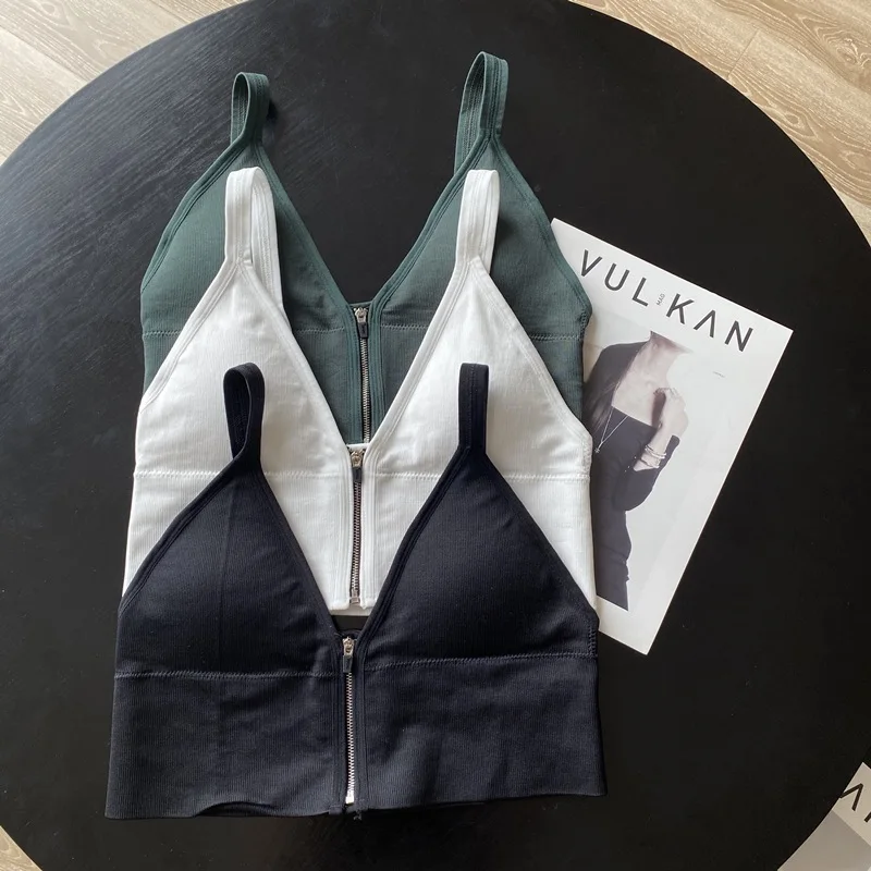 2021 Women's Sexy Underwear Deep V Front Closure Zipper Tank Tops Seamless Lingerie Beautiful Underwear Intimates Camisoles
2021 Women's Sexy Underwear Deep V Front Closure Zipper Tank Tops Seamless Lingerie Beautiful Underwear Intimates Camisoles