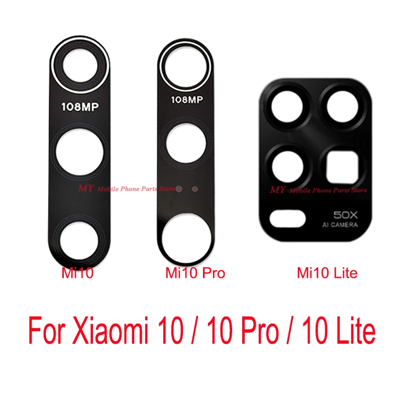 

Стеклянный объектив задней камеры 10 шт. для Xiaomi 10 Pro Lite, основной объектив задней камеры, стекло с наклейкой для Xiaomi 10 Lite Mi 10 Pro Lite