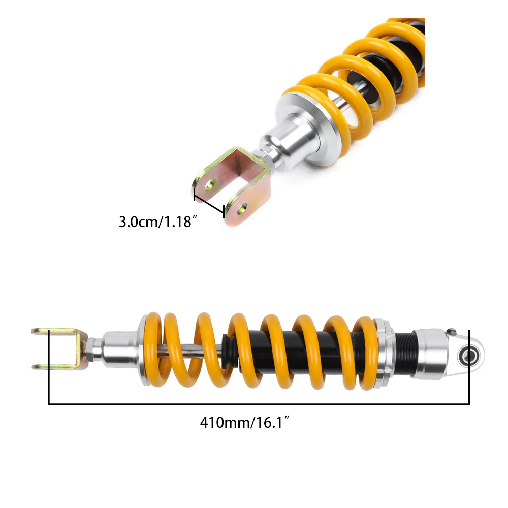 Wotefusi Compatible to Suzuki New Shock Absorber 1 Piece 410mm with 1.18 inches Clevis End Motorcycle Part for Bike Yellow
Wotefusi Compatible to Suzuki New Shock Absorber 1 Piece 410mm with 1.18 inches Clevis End Motorcycle Part for Bike Yellow
