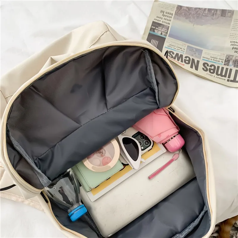 Solid Color School Bags For Teenager Girls Casual Women Backpack Large Capacity Travel Bagpack 
Solid Color School Bags For Teenager Girls Casual Women Backpack Large Capacity Travel Bagpack