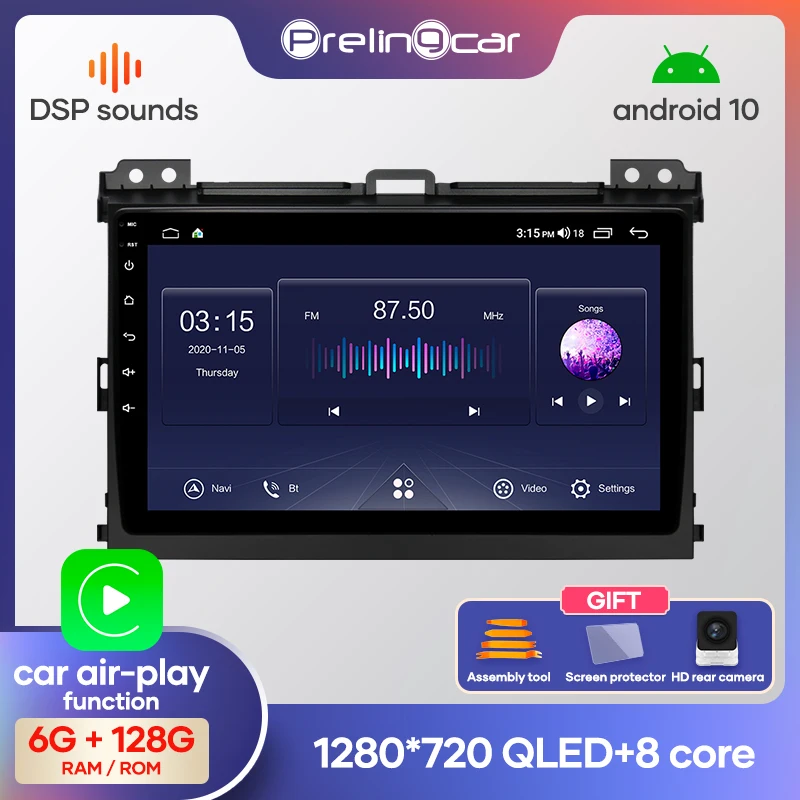 Фото Prelingcar Android 10 0 NO 2 Din Автомобильный Радио мультимедийный видео плеер навигация GPS