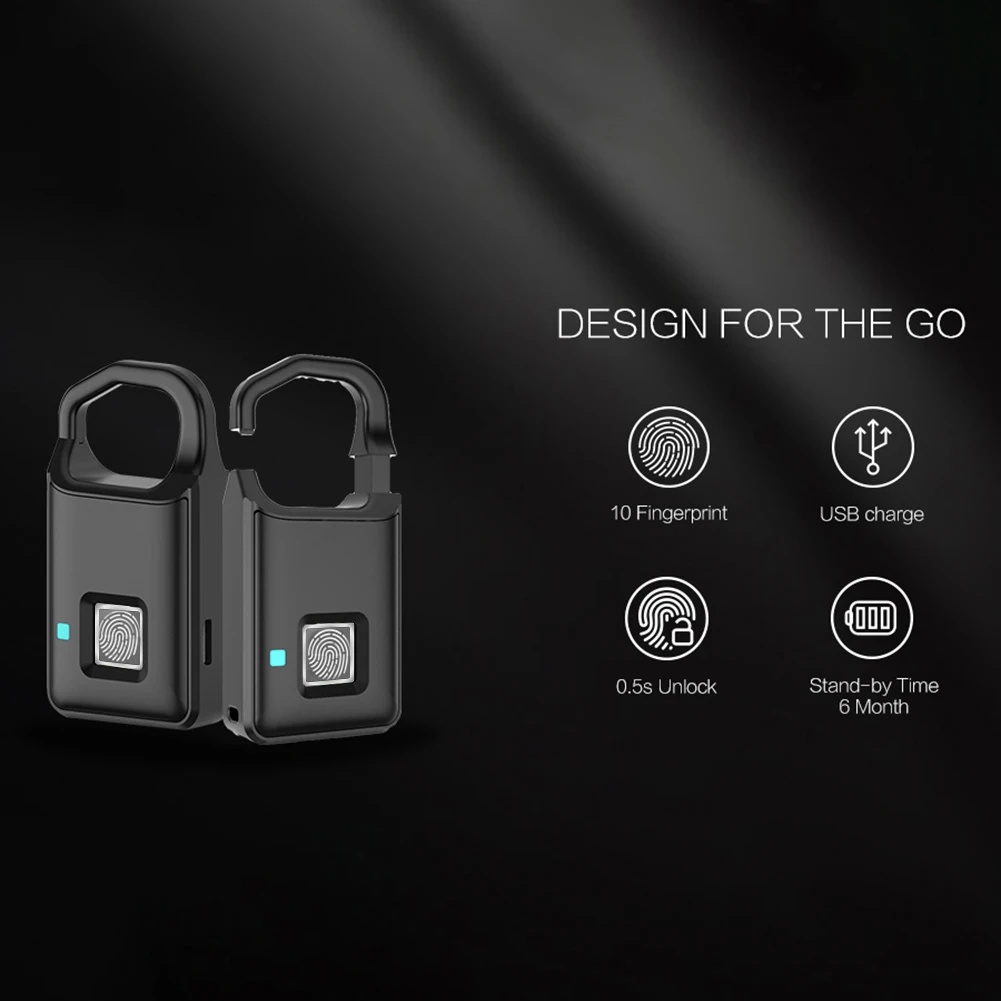 Fingerprint Padlock Charging Waterproof Keyless Anti-Theft Padlock Door Cabinet Backpack Luggage Security Alarm Type Equipment
Fingerprint Padlock Charging Waterproof Keyless Anti-Theft Padlock Door Cabinet Backpack Luggage Security Alarm Type Equipment