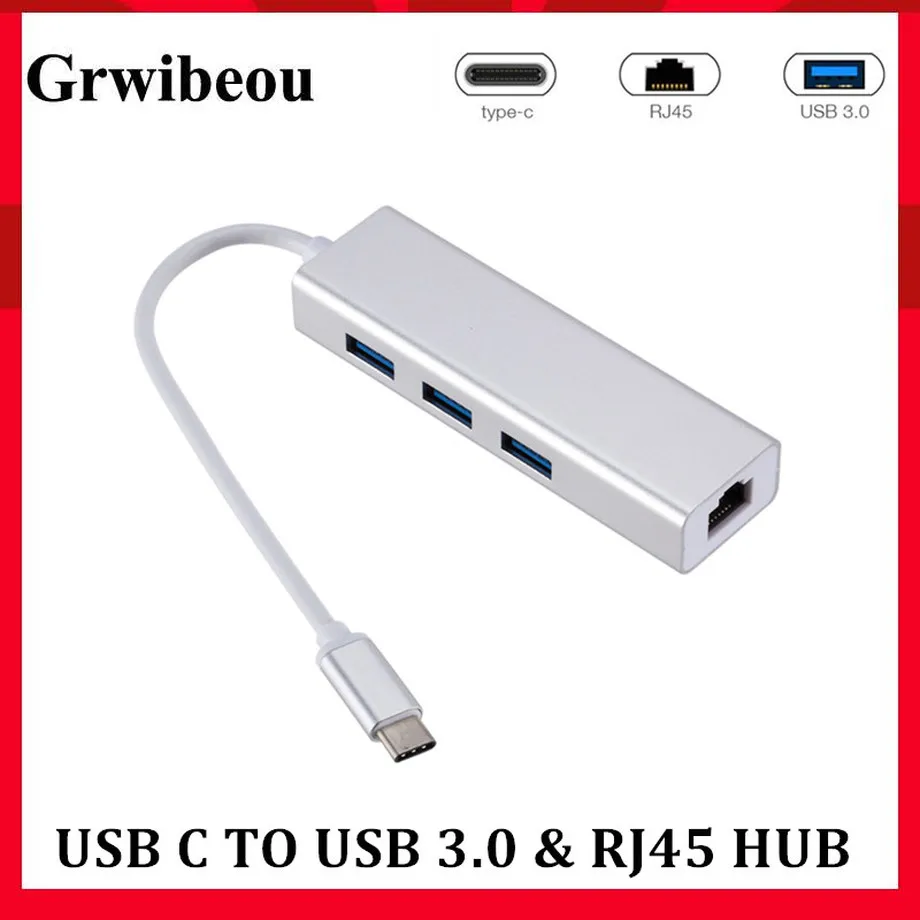 Grwibeou USB 3.1 HUB Type c to Ethernet Network Adapter 1000 Mbps RJ45 USB 3.1 with 3 usb 3.0 Ports usb splitter for MacBook Pro
Grwibeou USB 3.1 HUB Type c to Ethernet Network Adapter 1000 Mbps RJ45 USB 3.1 with 3 usb 3.0 Ports usb splitter for MacBook Pro